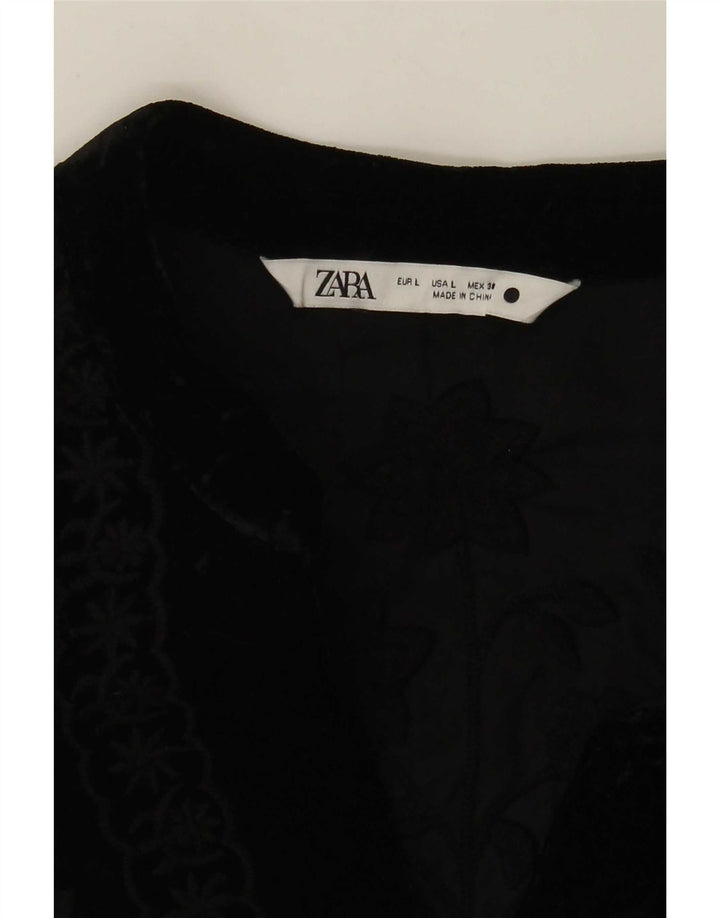 Zara Chaqueta Bomber para Mujer UK 46 Grande Negro Floral