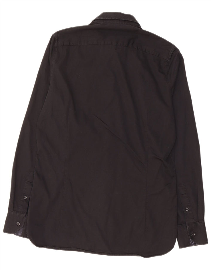 TED BAKER Camisa para hombre Talla 15 Mediana Algodón negro