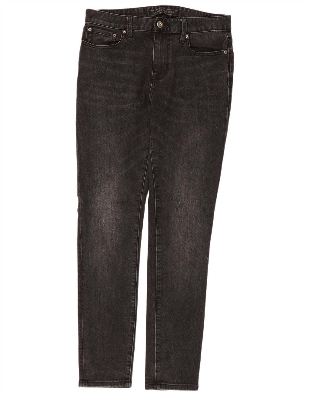 Superdry Vaqueros pitillo para hombre W30 L29 Algodón negro