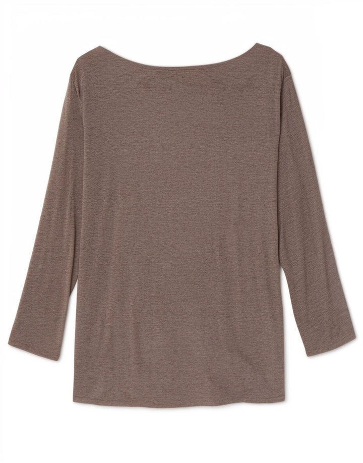 Massimo Dutti Top Mujer Manga 3/4 UK 42 Viscosa Gris Medio
