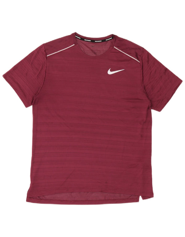 Camiseta Nike Dri Fit para hombre Top grande de poliéster a rayas burdeos