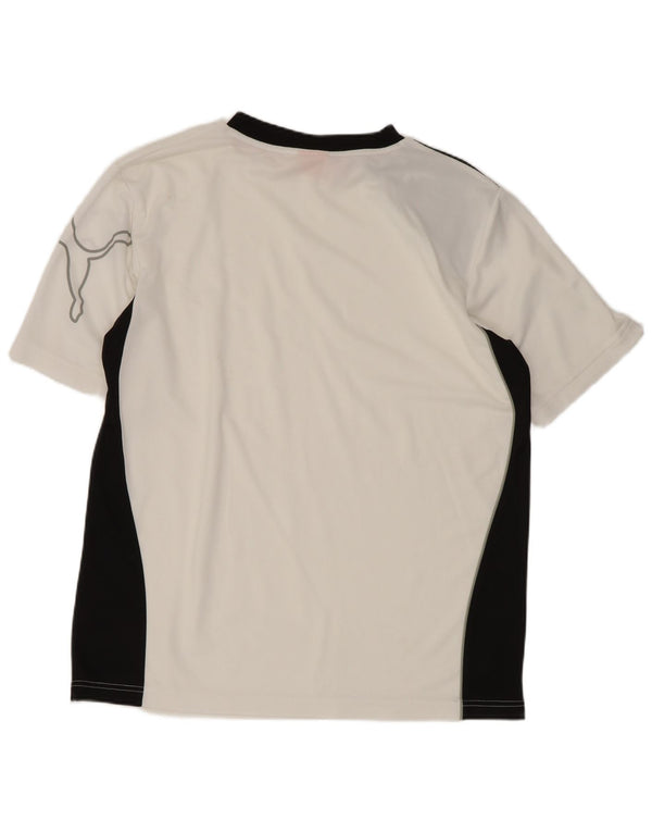 Puma Camiseta gráfica para hombre Top Small White Colorblock