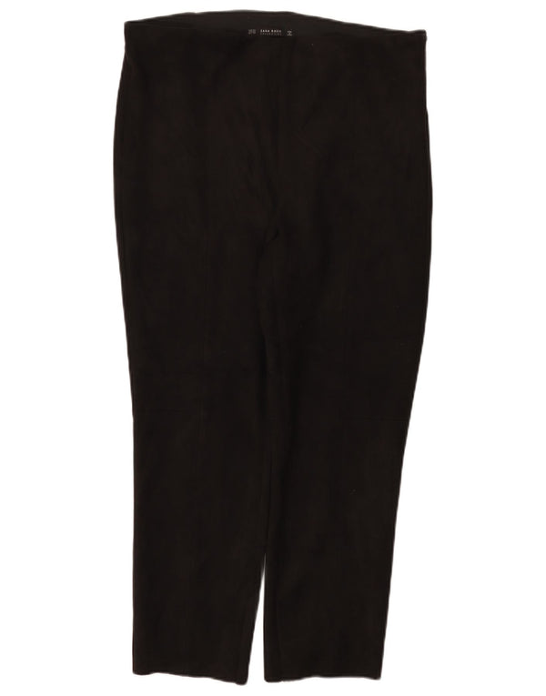 Zara Mujer Pantalones Cortos Slim 2XL W34 L26 Poliéster Negro