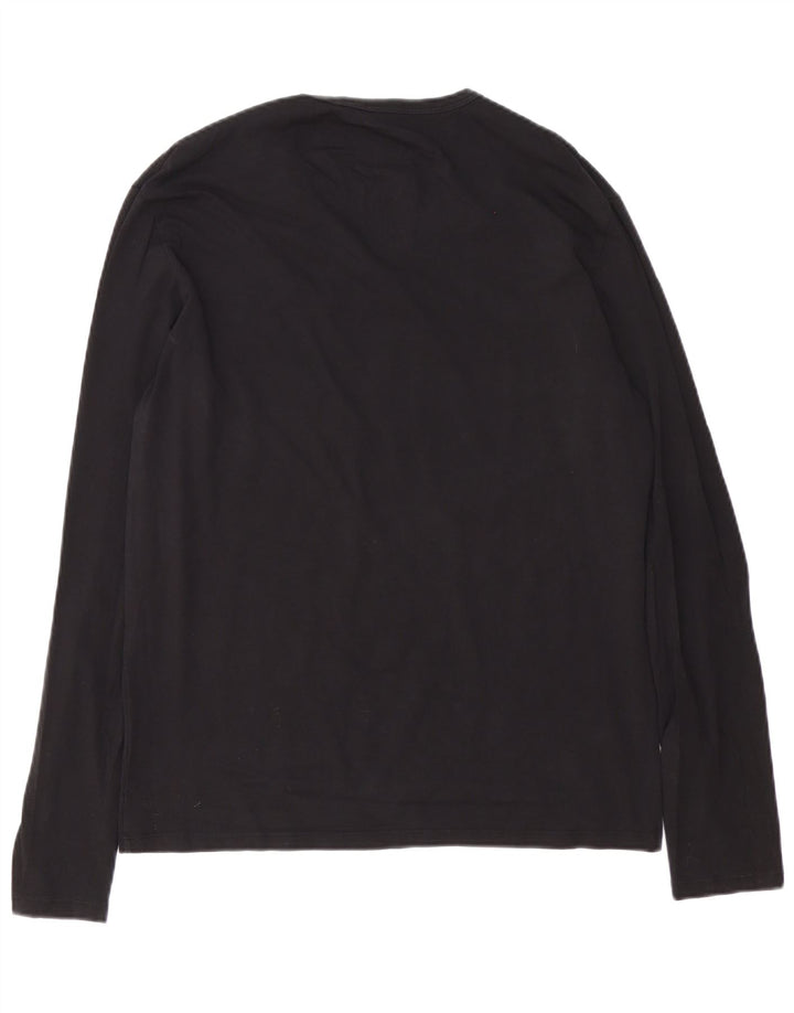 Guess Mens Graphic Top Manga Larga XL Algodón Negro