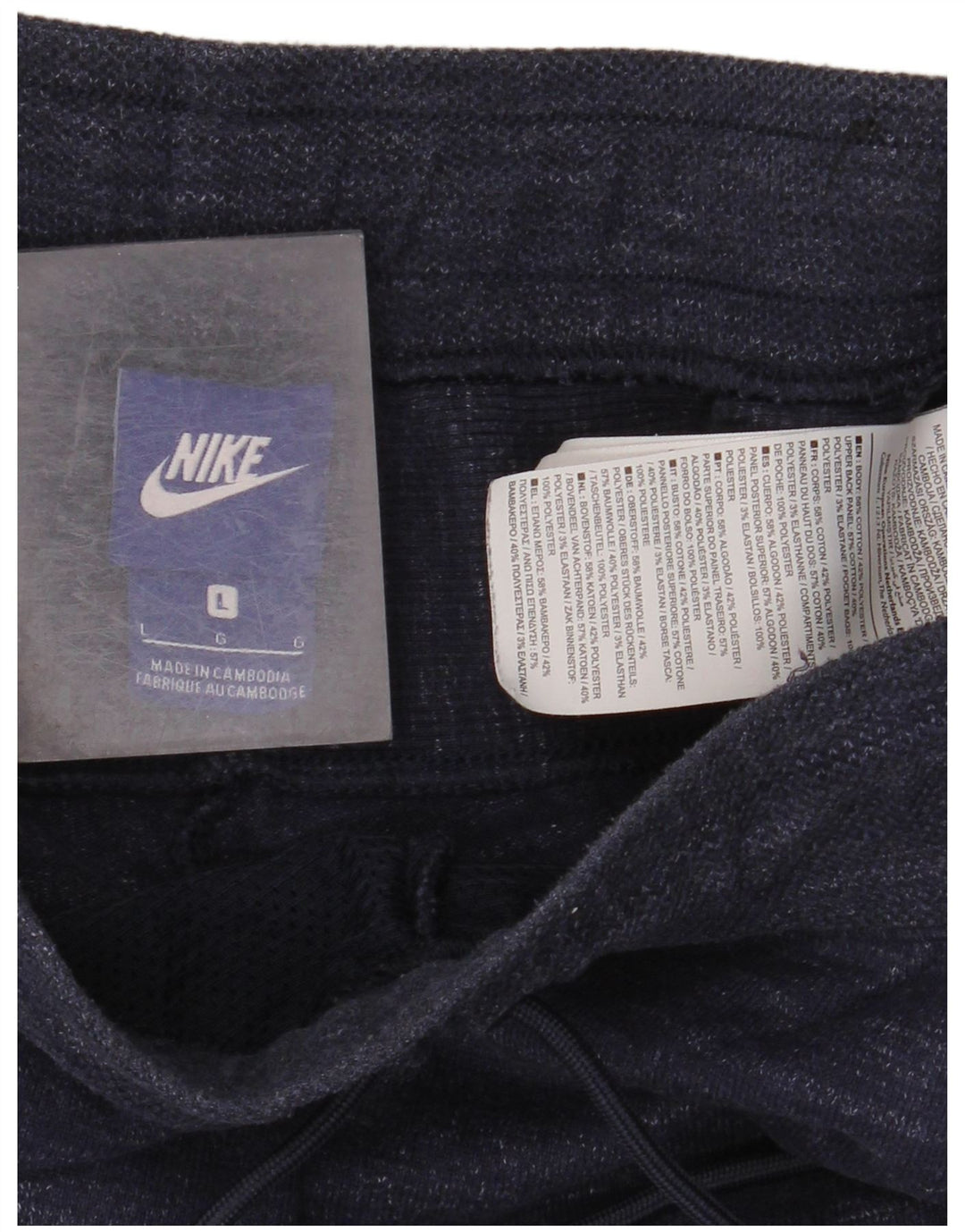 Nike - Pantalón de chándal para hombre, talla grande, algodón moteado en azul marino