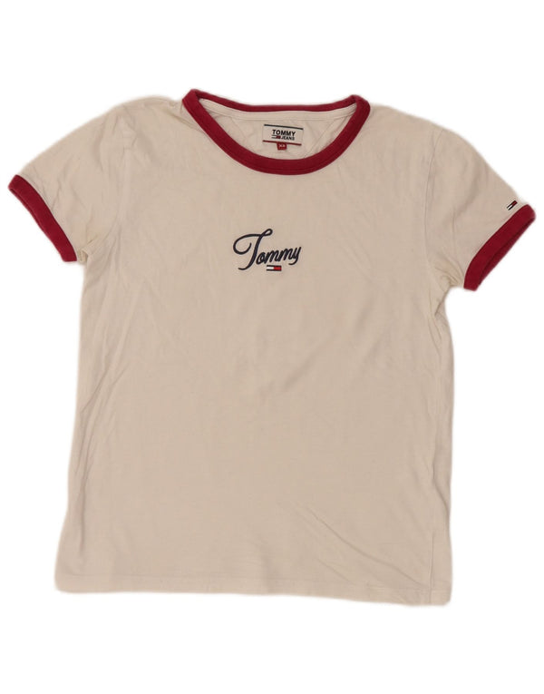 TOMMY HILFIGER Camiseta gráfica para mujer Top UK 6 XS Blanco