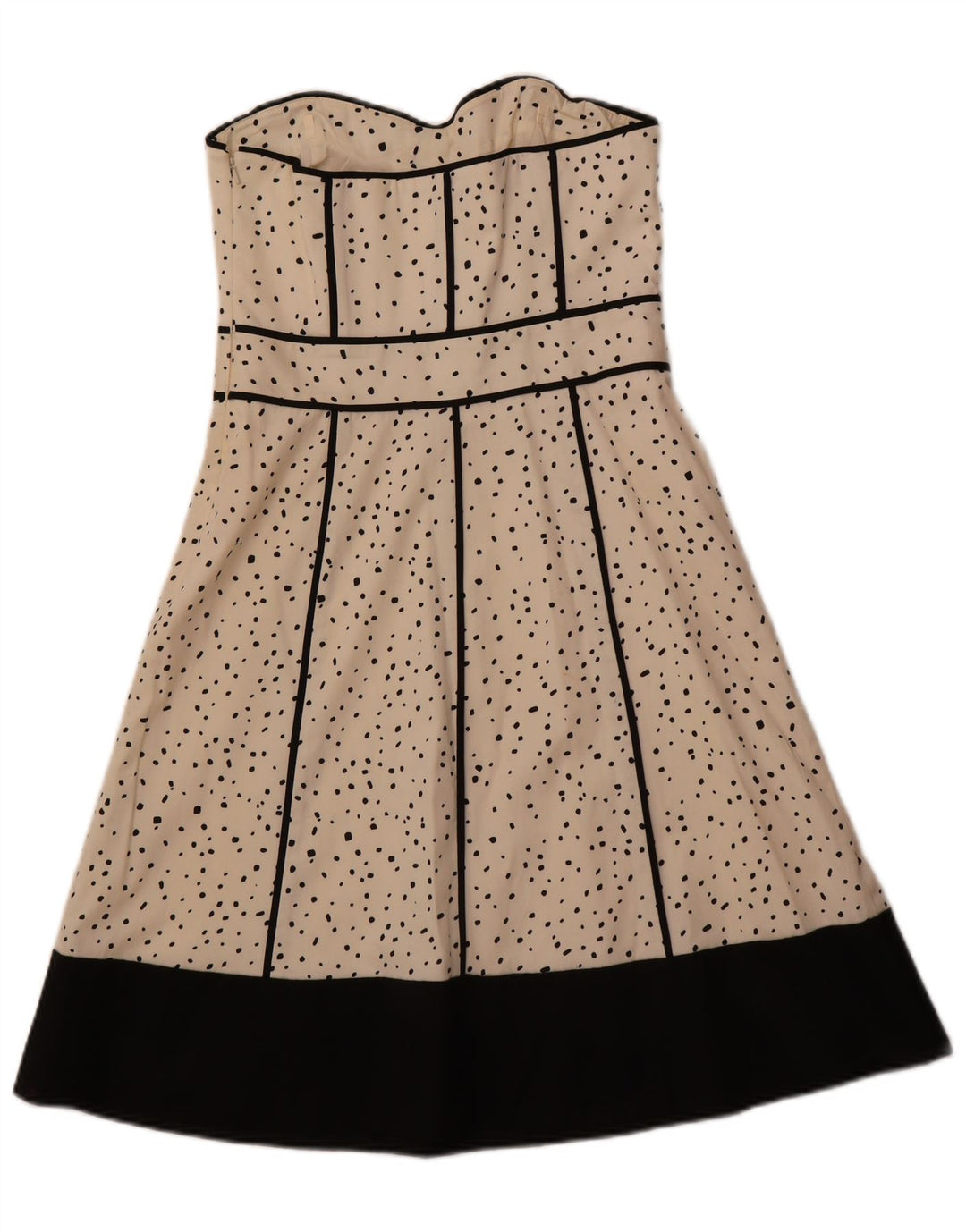 COAST Vestido sin tirantes para mujer UK 12 Algodón con lunares blancos medianos