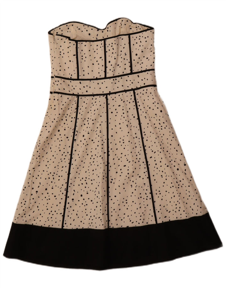 COAST Vestido sin tirantes para mujer UK 12 Algodón con lunares blancos medianos