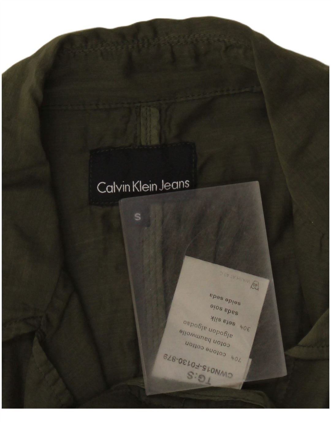 Calvin Klein Jeans Chaqueta Blazer de 2 Botones para Mujer UK 10 Small Green Cotton