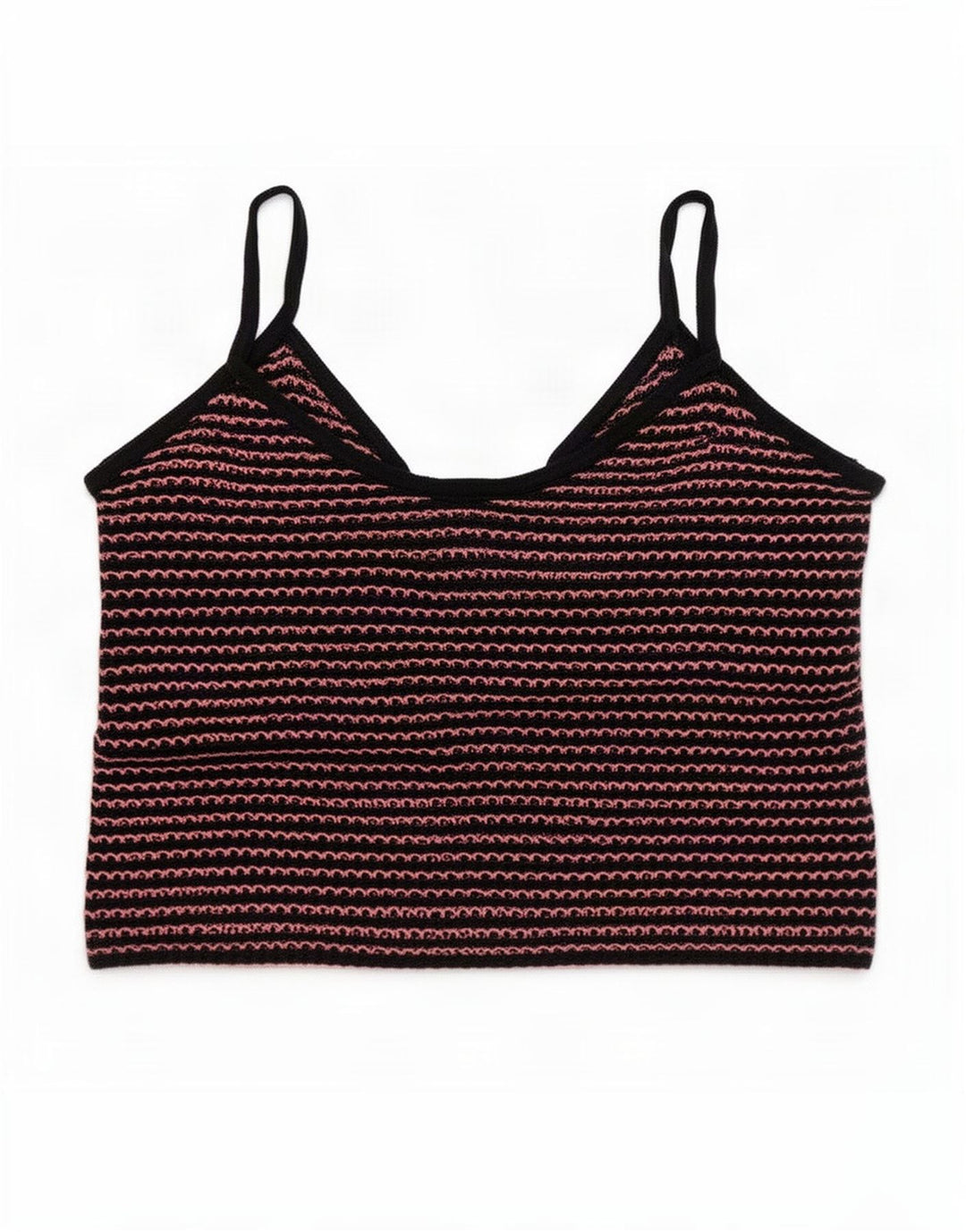 Zara Mujer Crop Cami Top UK 10 Small Azul Marino Rayas