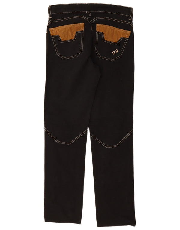 9.2 by Carlo Chionna Pantalones informales para mujer W33 L32 Bloque de color negro