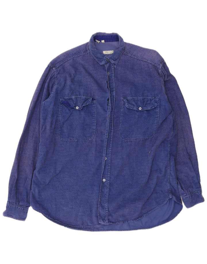 Benetton Camisa De Pana Hombre XL Azul