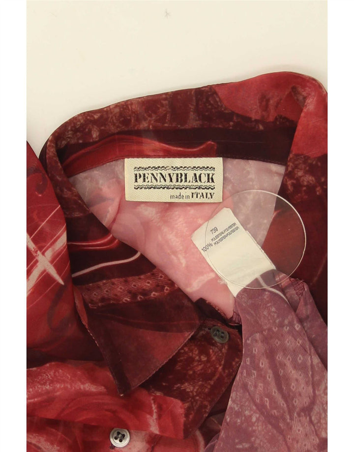 Penny Black Blusa para mujer Reino Unido 8 Pequeño Poliéster floral rojo