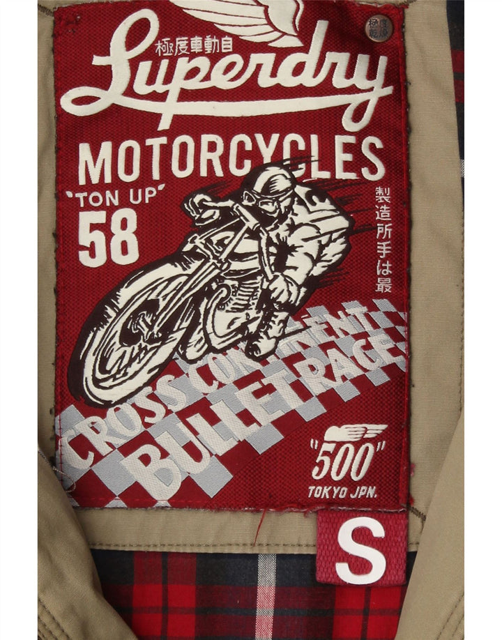 Superdry Chaqueta Acolchada Motorstyle Graphic Mujer UK 40 Small Caqui