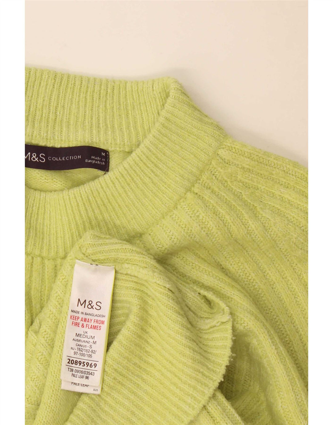 Marks & Spencer - Jersey con cuello alto para mujer, talla 40, color verde medio