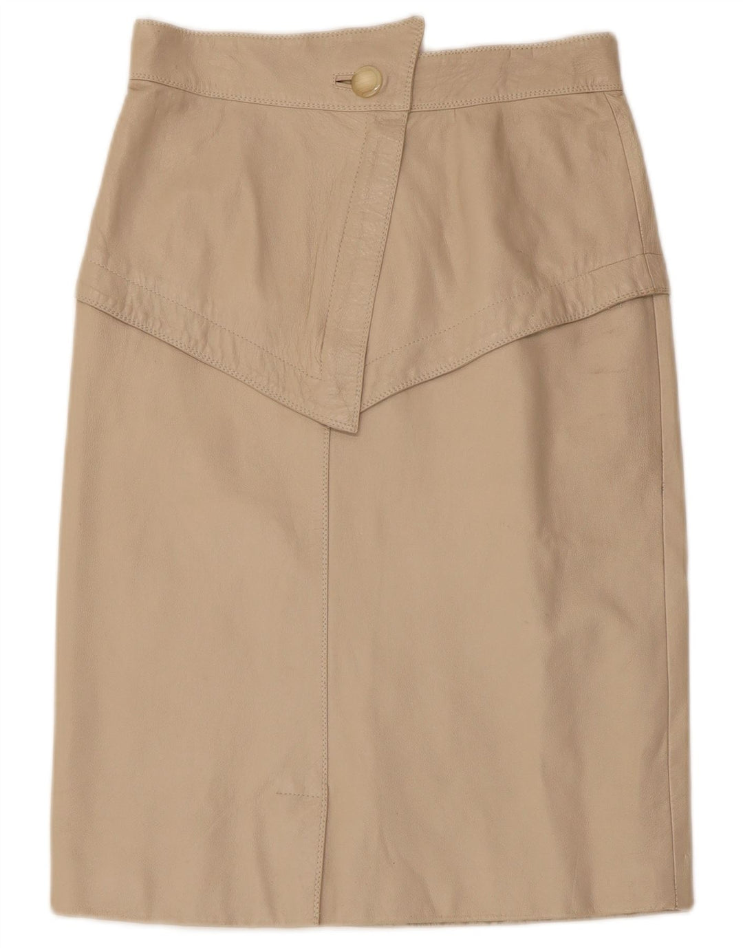 Falda de cuero vintage para mujer W28 Beige medio