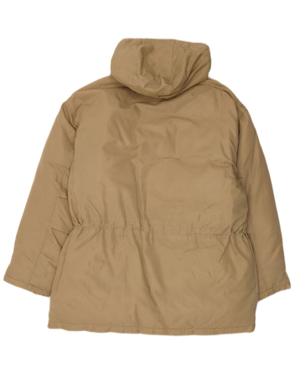 Slam Abrigo acolchado holgado con capucha para hombre UK 38 Medium Beige Nylon