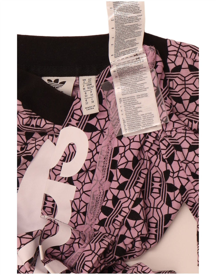 ADIDAS Camiseta corta extragrande con gráfico para mujer UK 6 XS Algodón morado