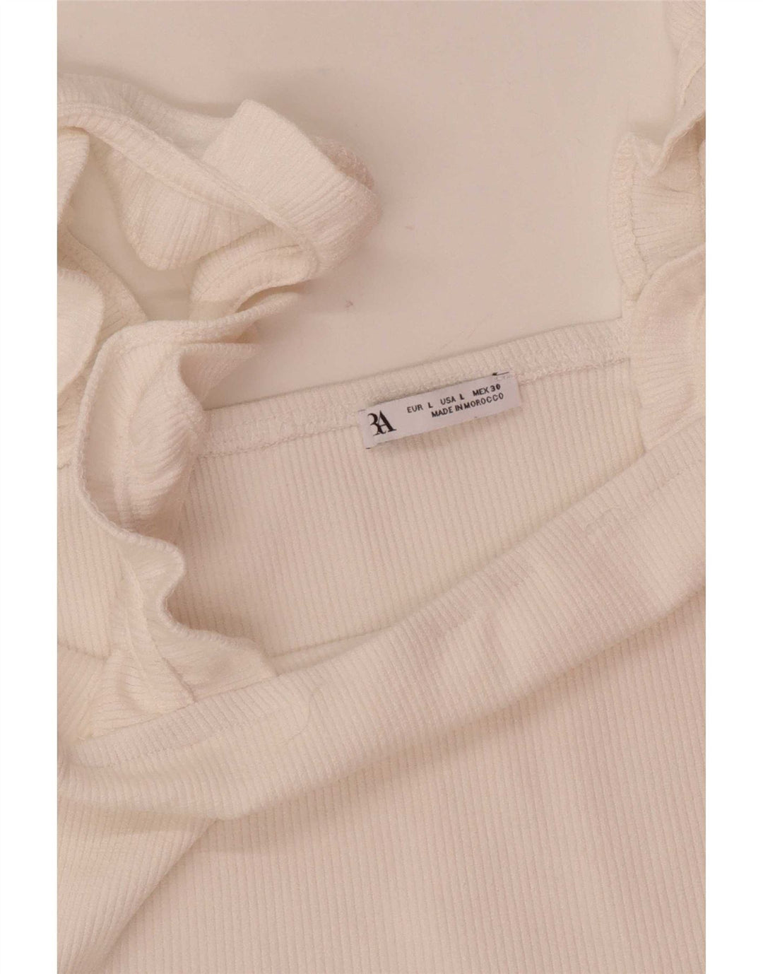 Zara Mujer Crop Top Reino Unido 44 Grande Blanco