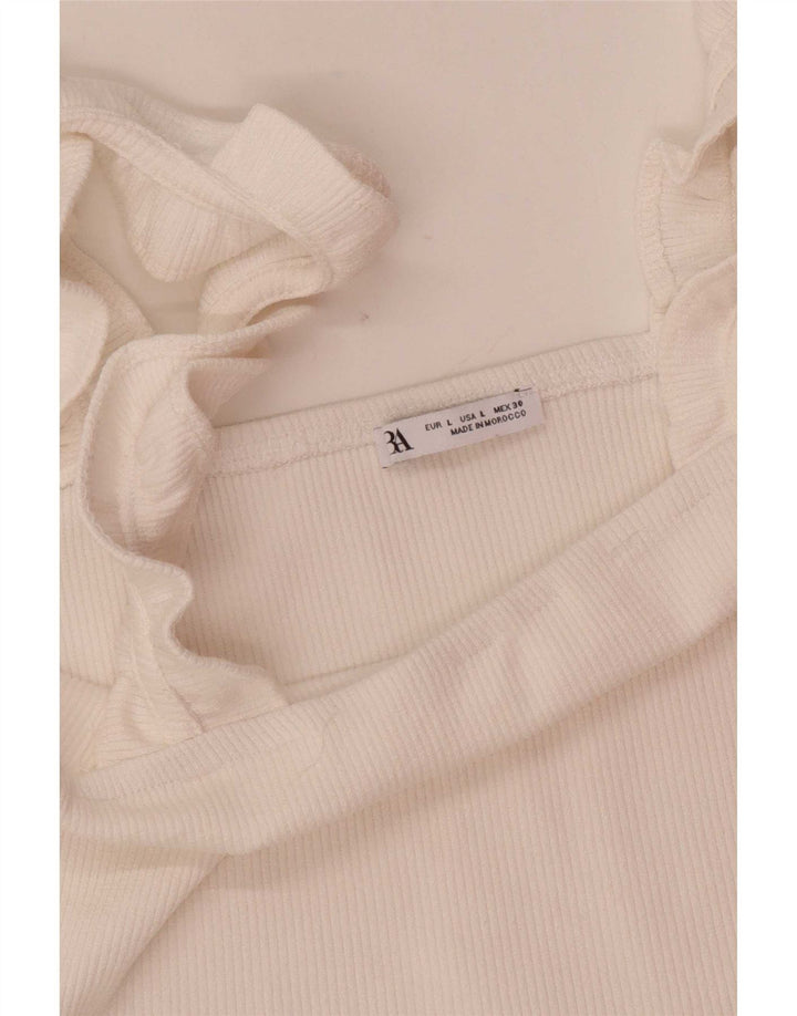 Zara Mujer Crop Top Reino Unido 44 Grande Blanco
