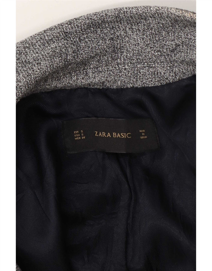 Zara Chaqueta Blazer De 1 Botón para Mujer UK 10 Small Gris Moteado