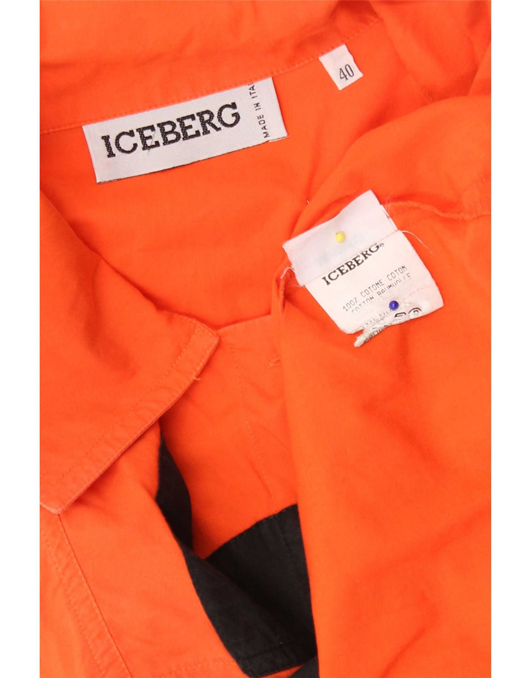 Iceberg Blusa tipo camisa con gráfico extragrande para mujer IT 40 Small Orange