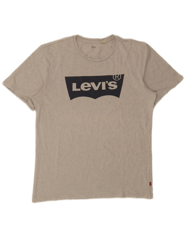 Levi's Camiseta gráfica para hombre Top grande gris moteado