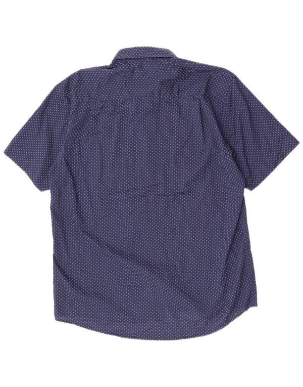 Camisa Pierre Cardin Hombre Manga Corta Regular Fit XL Azul Marino Geométrico