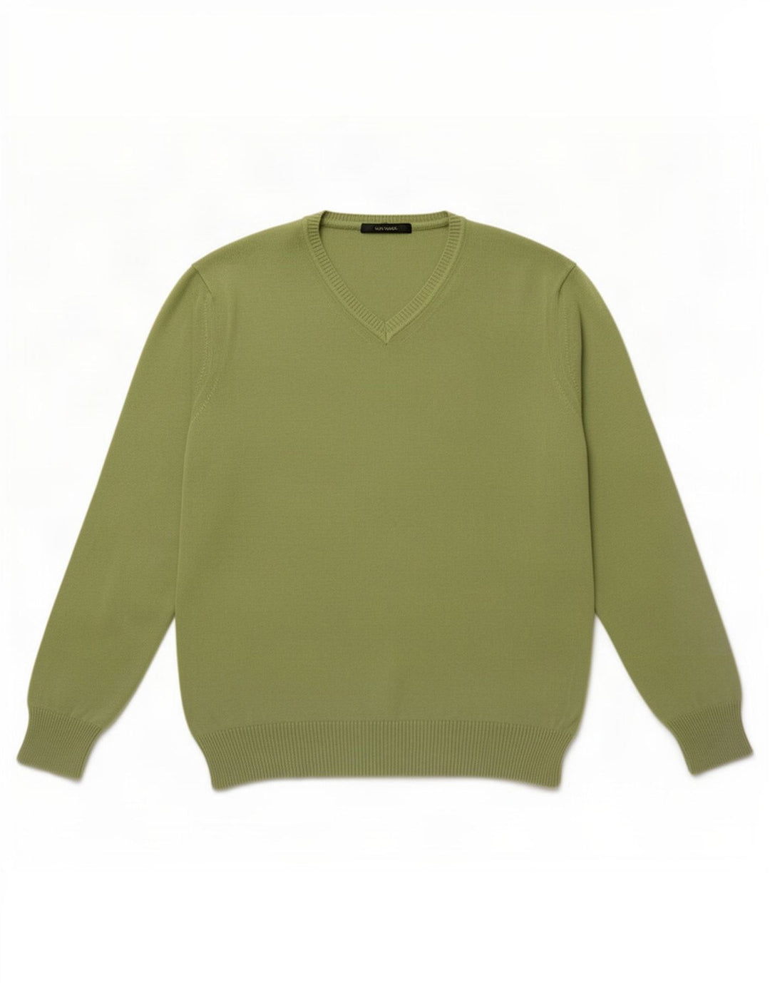Zara Hombre Jersey Con Cuello En V Jersey Grande Algodón Verde