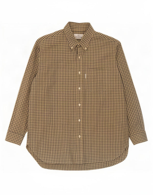 Camisa Valentino Hombre Talla 42 Algodón Cuadros Amarillo Grande