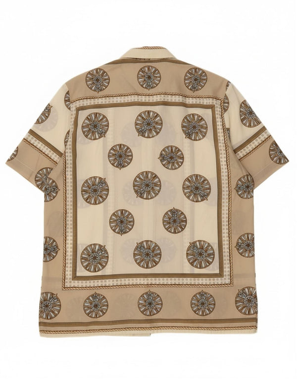 Alexia Blusa camisera de manga corta para mujer UK 46 Large Beige Colorblock