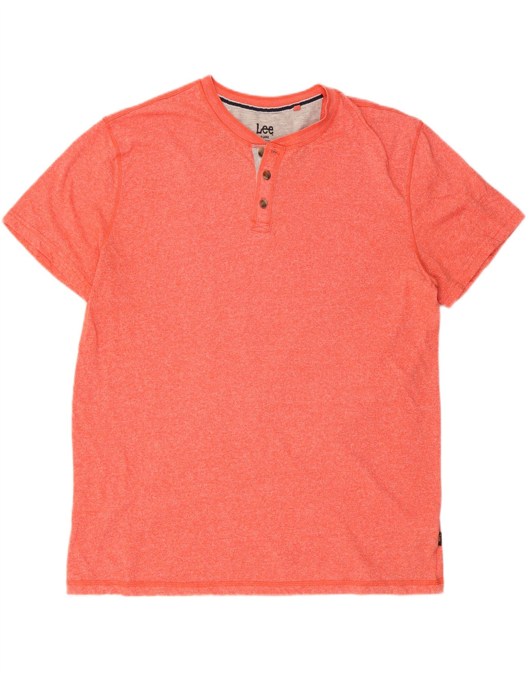 LEE Mens T-Shirt Top XL Orange Cotton