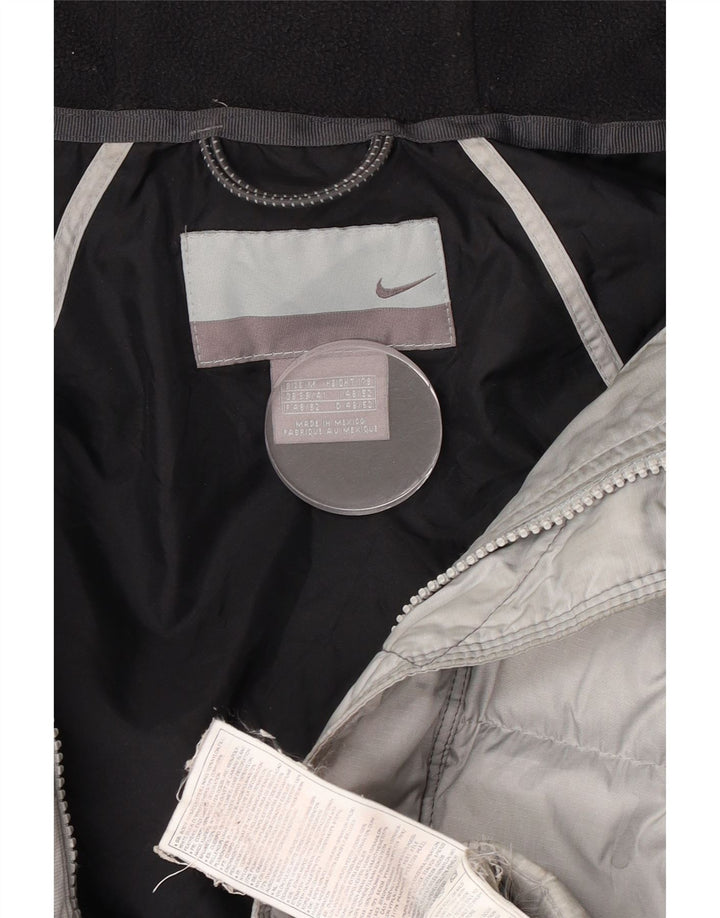 Nike Abrigo acolchado holgado con capucha para hombre UK 39/41 Poliéster gris medio
