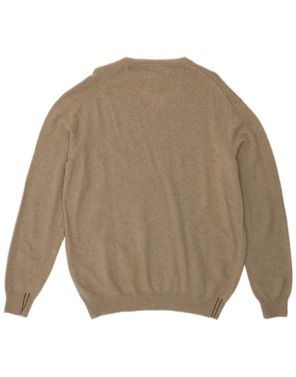Marlboro Classics Mens V-Neck Jumper Sweater 2XL Beige