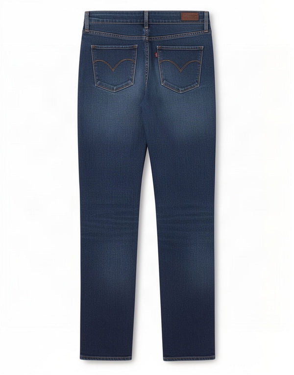 Levi's Vaqueros ajustados de talle medio Demi Curve para mujer W28 L29 Algodón azul marino