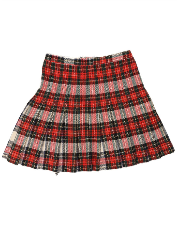 Falda cruzada vintage para mujer W30 cuadros rojos medianos