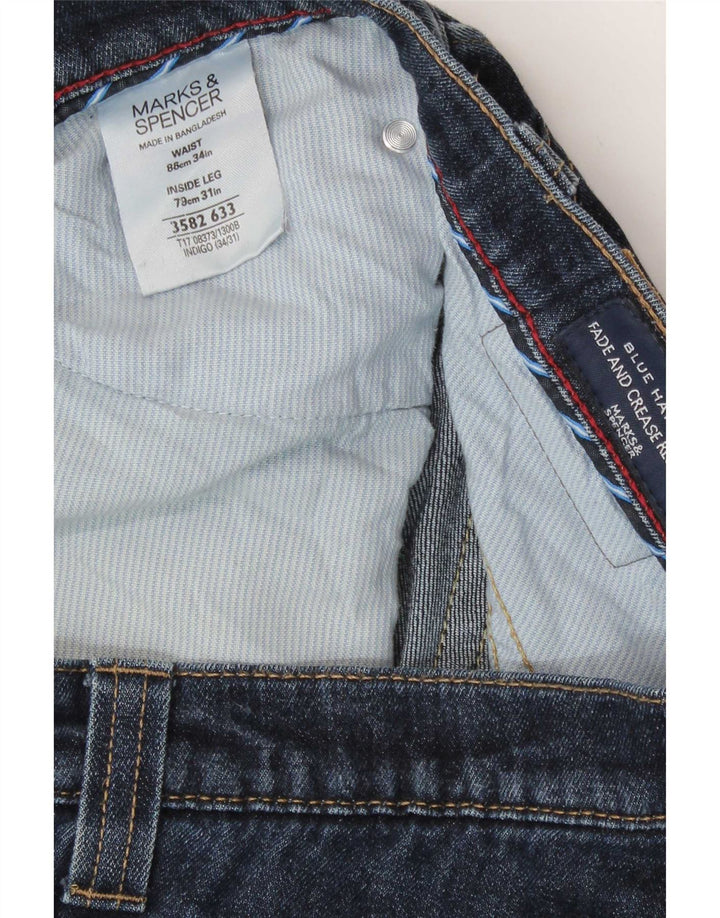 Marks & Spencer Vaqueros rectos azules Harbor para hombre W34 L31 Algodón azul