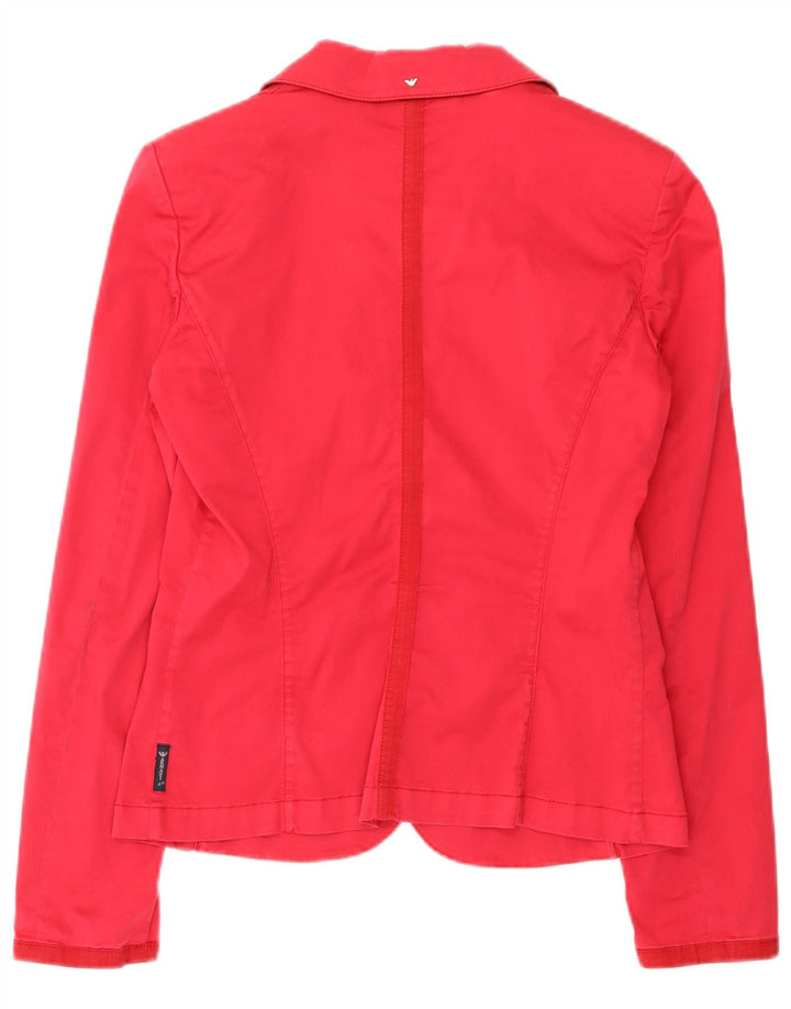 Armani Jeans Chaqueta Blazer de 3 Botones para Mujer US 8 Algodón Rosa Mediano