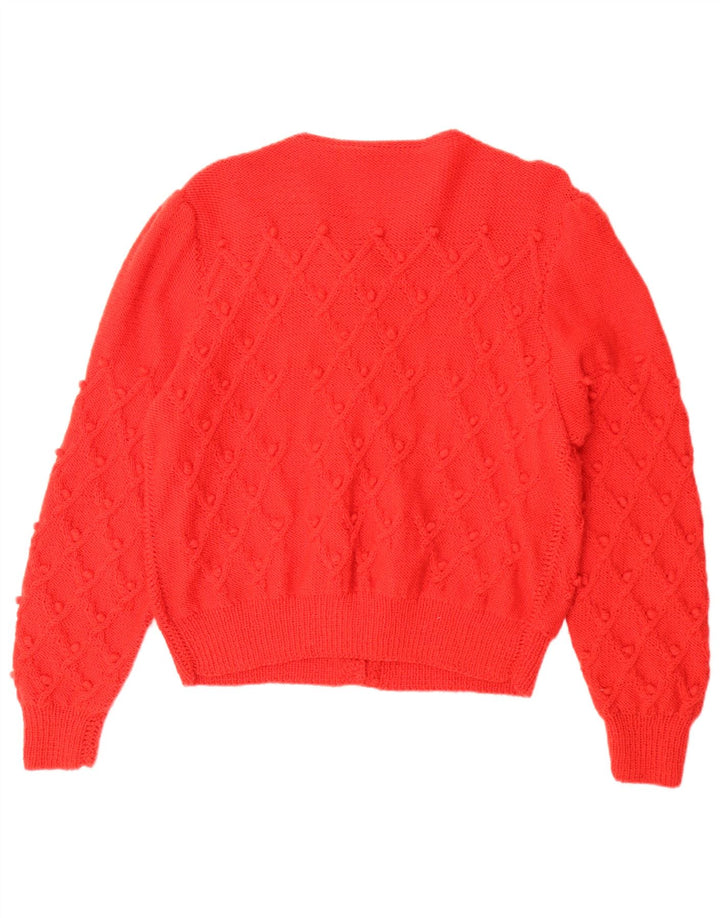 Vintage mujer oversized Cardigan suéter Reino Unido 16 rojo grande