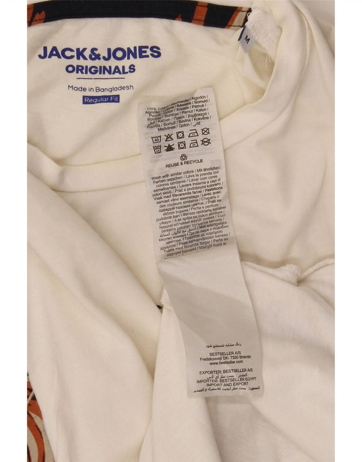 Camiseta Jack & Jones Regular Fit con gráfico y estampado floral blanco mediano para hombre