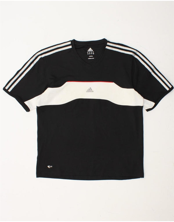 ADIDAS Hombre Camiseta Top Medium Negro Colorblock Poliéster