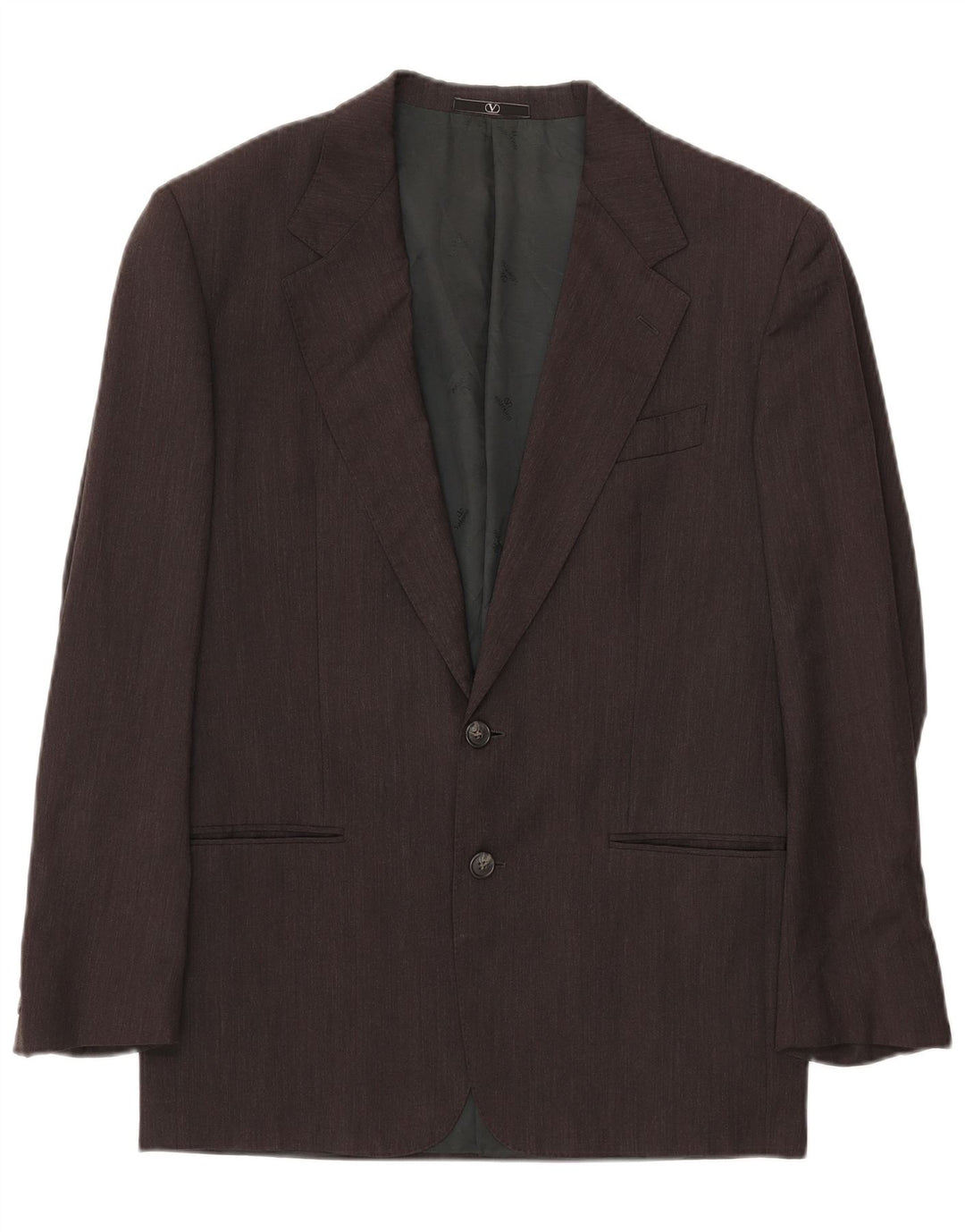 VALENTINO Chaqueta blazer de 2 botones para hombre IT 46 Small Gris Lana Virgen