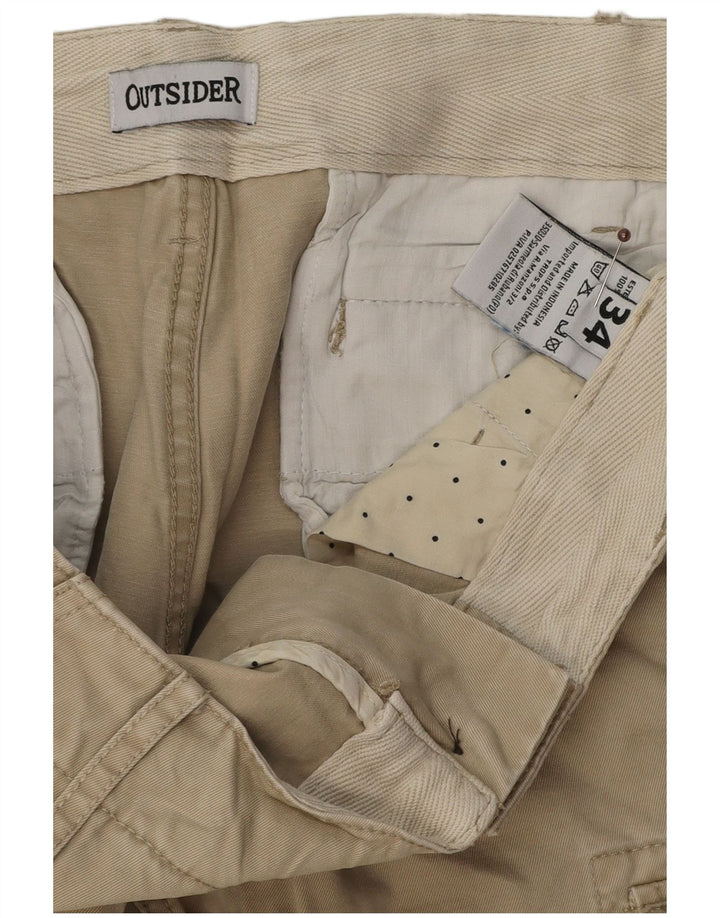 OUTSIDER Pantalones cortos cargo para hombre W34 Algodón beige grande