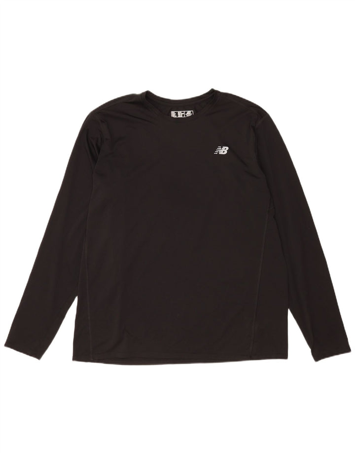New Balance Hombre Top Manga Larga XL Poliéster Negro