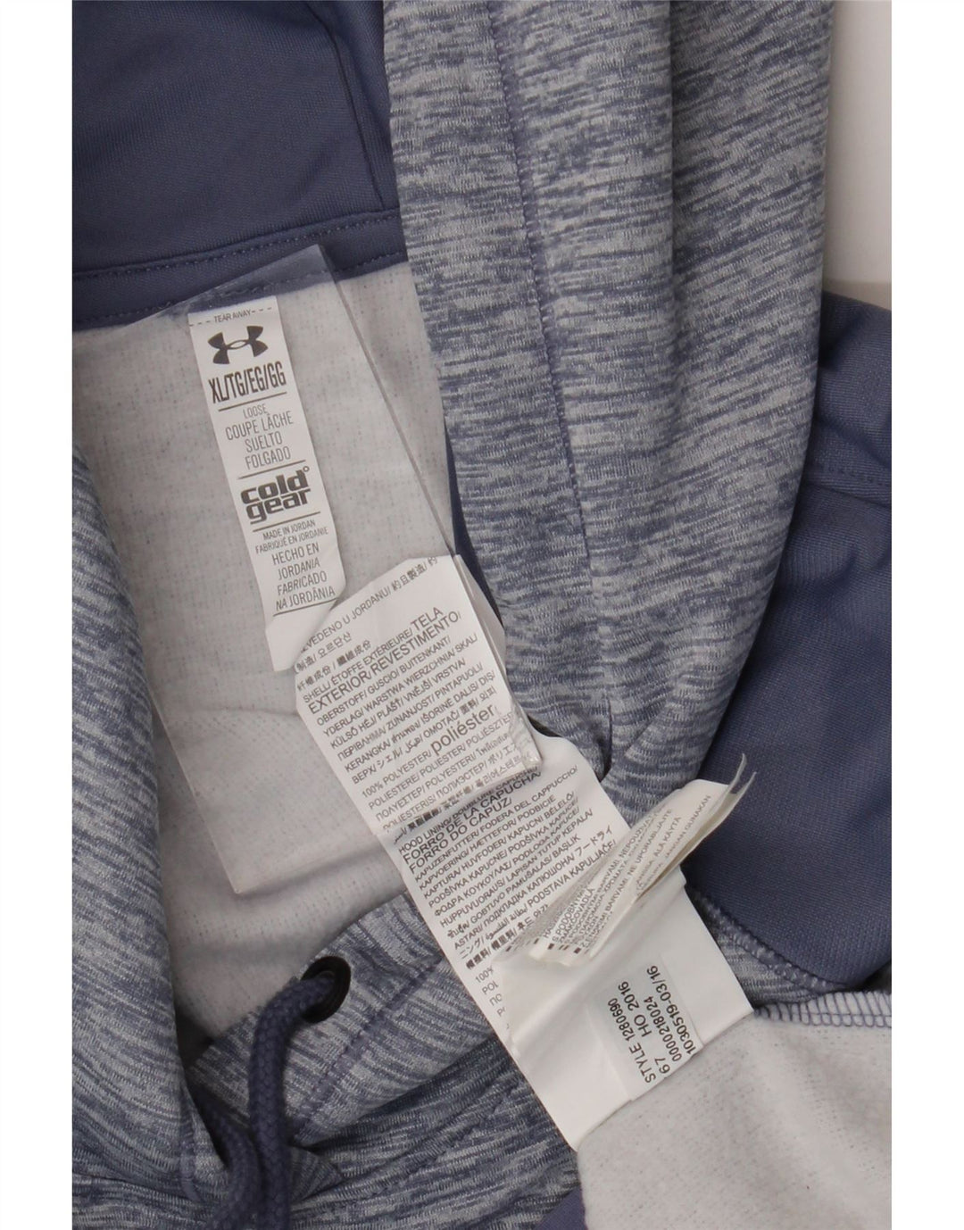 UNDER ARMOUR Jersey con capucha Cold Gear para mujer UK 40 XL Azul moteado