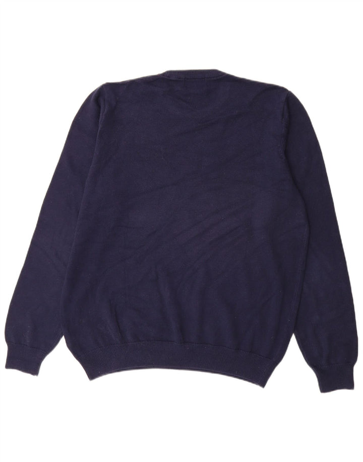 Marks & Spencer - Jersey de cuello redondo para hombre, talla grande, algodón azul marino