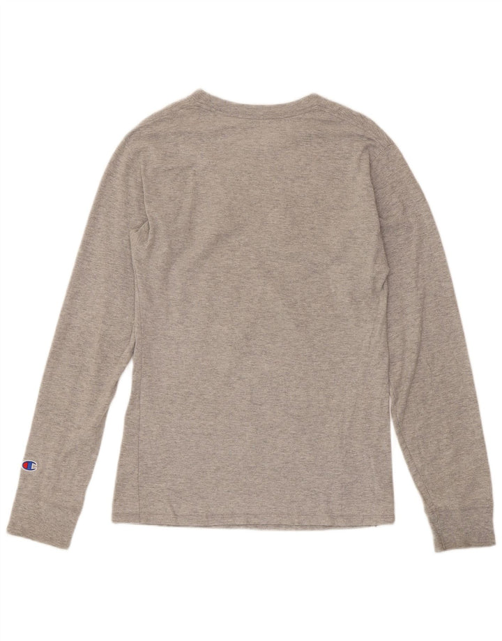 Champion Camiseta Gráfica De Manga Larga Para Hombre Gris Pequeño