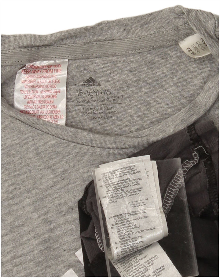 ADIDAS Camiseta gráfica para niño 15-16 años Gris Colorblock Algodón