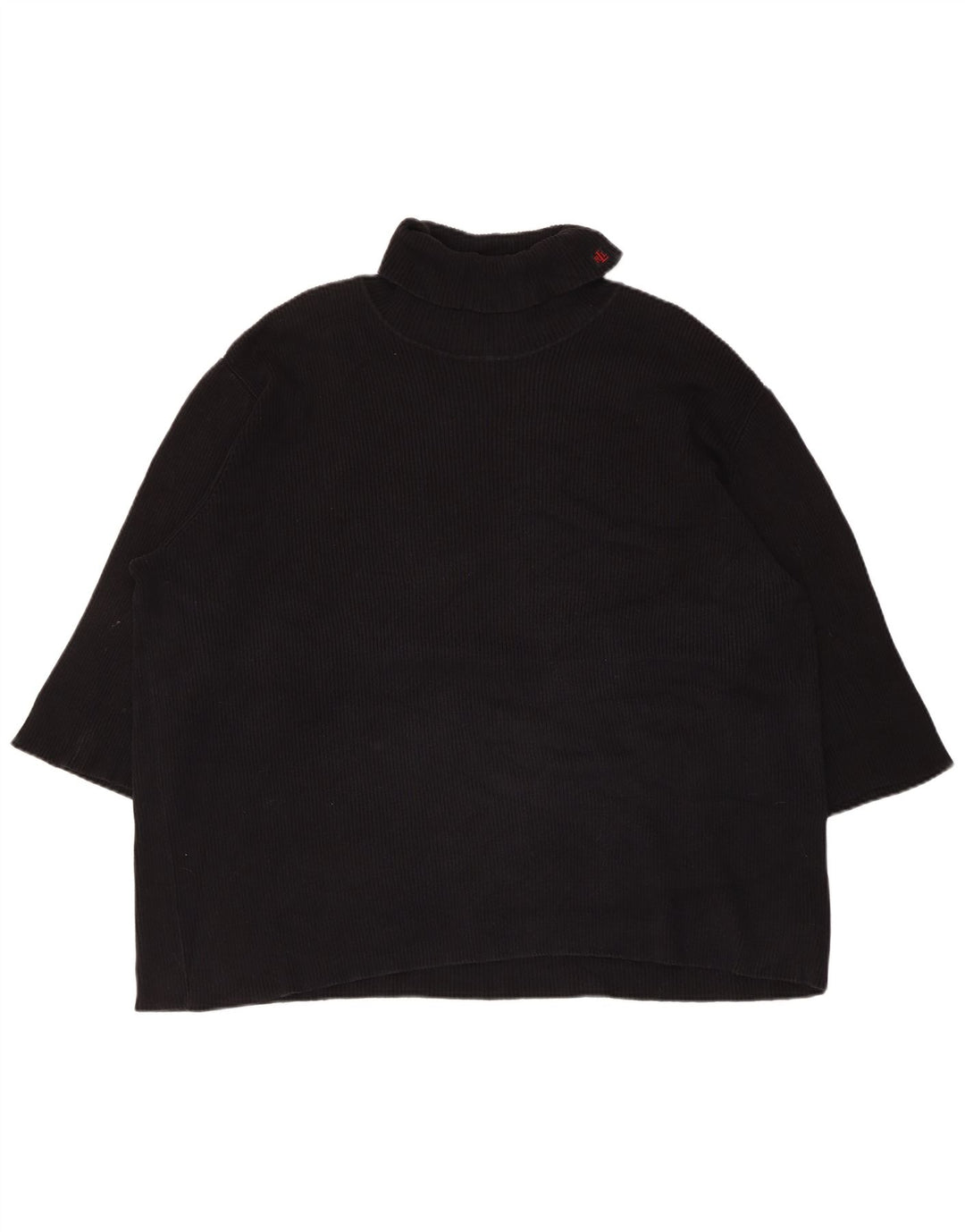 Ralph Lauren - Jersey con cuello vuelto para mujer, talla 22, 3XL, algodón negro