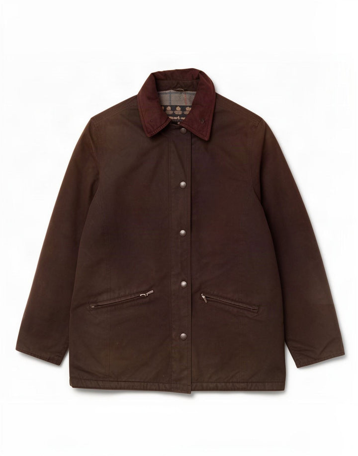 Barbour Chaqueta de algodón encerado para mujer Reino Unido 44 Poliéster marrón grande